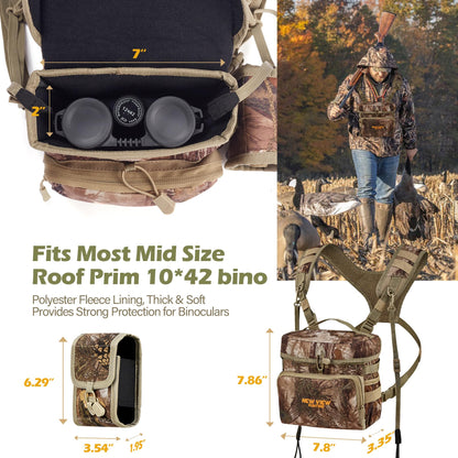 NEW VIEW 80L Hunting Backpack with Waterproof Rain Cover & Binocular Straps Harness Chest Pack with Detachable Rangefinder Pouch