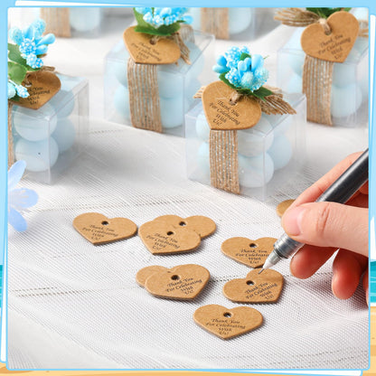 MTLEE Mini Bubble Candles Wedding Favors Gifts for Guests 1.57" x 1.38" Bubble Candles with Cards Dried Flowers DIY Gift Set for Baptism Party Bridal Shower Thank You Gifts(Blue,30 Sets)