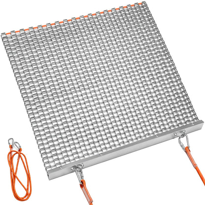 Umisu 3' x 3' Heavy Duty Drag Mat – Pre-Assembled Zinc & Steel Mesh Field Leveling Mat for ATV/UTV, Lawn, Gravel Driveway, Garden & Soil Aeration – Rust-Resistant Tow-Behind Ground Leveler