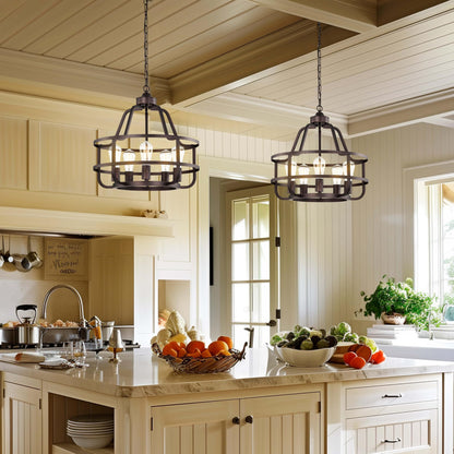 winsmart 20in Oil Rubbed Bronze Chandelier, 5-Light Metal Farmhouse Fixture, Model WSP30076RB-5