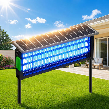 Large Solar Bug Zapper Outdoor Rechargeable Mosquito Zapper 4000 sq.ft for Backyard, Cordless USB Charging Fly Insect Trap, Waterproof Dusk-to-Dawn Auto On/Off for Patio Garden Camping RV