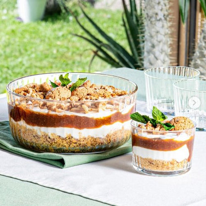 Bormioli Rocco Exclusiva Glass Bowl Set of 3 – 7", 6", 4.75" Stackable Serving Bowls for Snacks, Chips, Dips & Salads – Decorative 3-Size Clear Tableware Collection, Dishwasher Safe, Light-Reflective