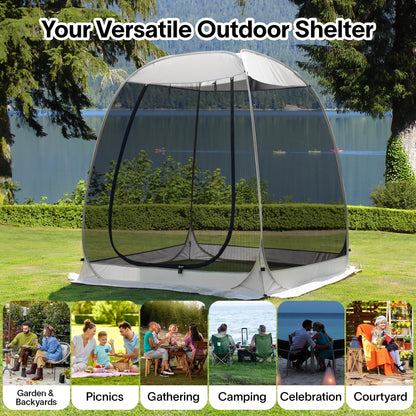 LEEDOR® Pop Up Screen House, 2-3 Person Outdoor Screen Tent, Camping Screen Room with Carry Bag, Screen Gazebo with Mosquito Netting, Instant UV Resistant Sun Shelter for Garden, Patio, Backyard 6'x6'