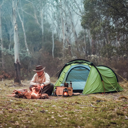 Night Cat Ultralight Tunnel Tent: Waterproof Lightweight Two People Backpacking Tent for Outdoor Camping Hiking Trekking with Double Layers Aluminum Poles and Footprint 2 Persons Green