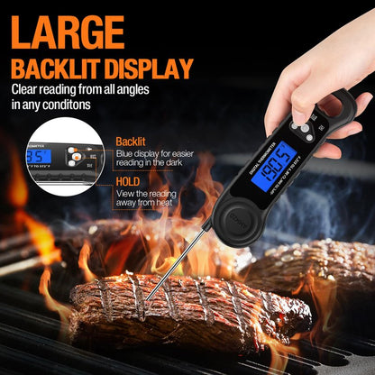 AMMZO Meat Thermometer Digital, Instant Read Food Thermometer for Cooking, Grilling, Baking, Frying & Candy Making, Essentials Kitchen Gadgets Accessory, Gifts for Men Women Dad Mom Birthday