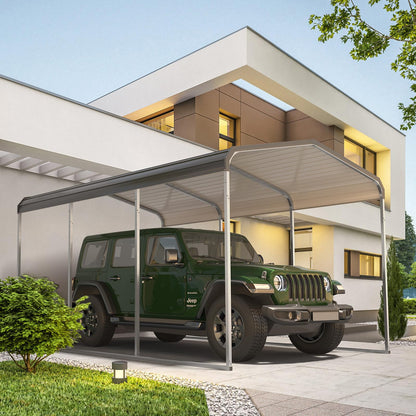 10x15 FT Heavy Duty Metal Carport with Galvanized Steel Roof, Oversized Car Shelter for Trucks Boats Tractors – Outdoor Vehicle Canopy for Driveway, Yard, Farm