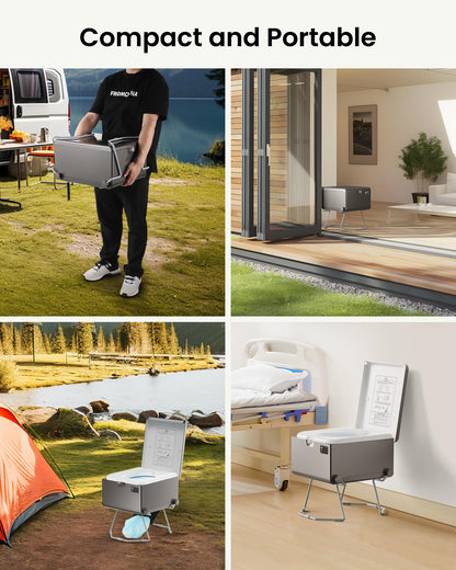 Modiwell Dry Flush Toilet – Waterless, Odorless, Self-Contained | Rechargeable Portable Toilet for RVs, Van, Boat, Tiny House, Off-Grid | Easier to Use Than Composting or Incinerator Toilets
