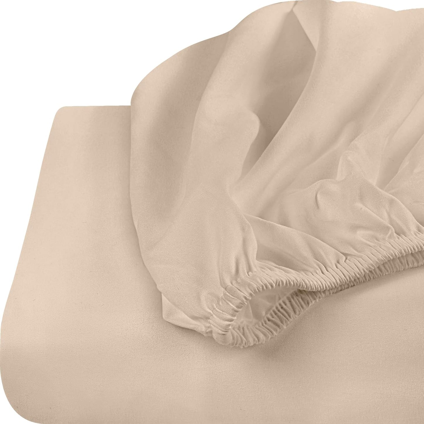 Utopia Bedding Twin Fitted Sheets - Soft Brushed Microfiber - Deep Pocket Design - Bulk Pack of 2 (Beige)