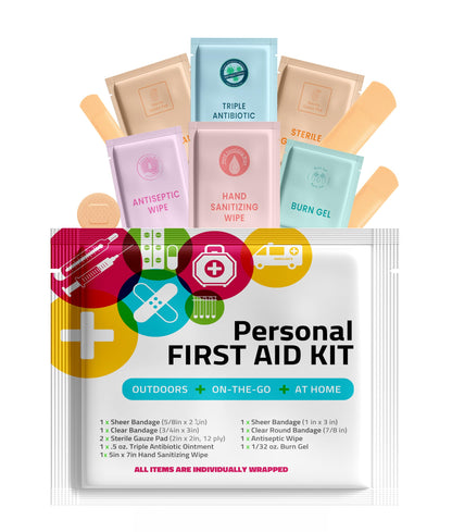 First Aid Emergency Medical Kit Mini and Travel Size - | Great for Kids, Schools, Business, Hiking, Camping | Wound Care Products (Multi-Color) (50)