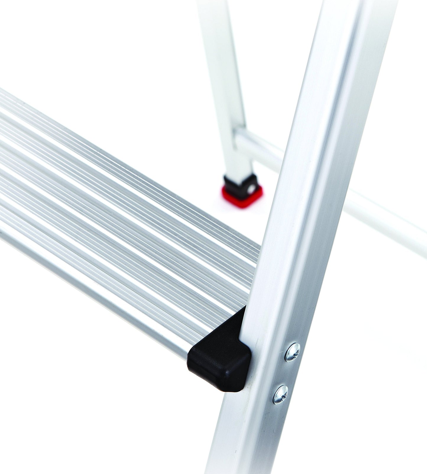 Rubbermaid 3-Step Ladder, Aluminum Lightweight Folding Step Stool with Project Top, Silver, Tested to US Safety Standards, No Assembly Required