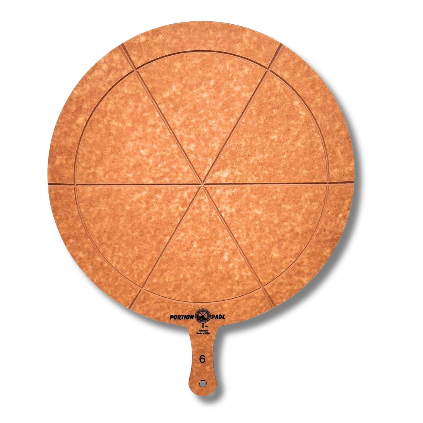 Portion PadL Single-Side Equal Slice Guide - 23” Diameter PadL for 20” Pizza, 6-Slice Portions - Pizza Cutting Board - 1/4” Thick NSF Composite - Ensures Accuracy, Consistency & Reduces Waste - USA