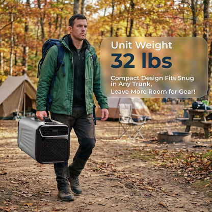 5200 BTU Portable Tent Air Conditioner for Camping, 4-in-1 Air Conditioner for Outdoor Indooer Using, 400W Consumption Quiet Small AC Unit for RV, Truck, Garage