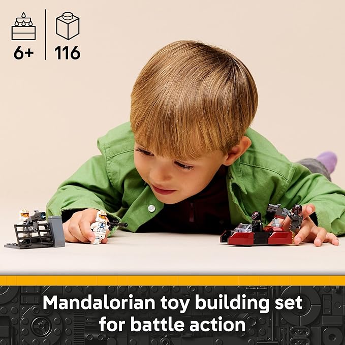 LEGO Star Wars Siege of Mandalore Battle Pack Building Toy for Boys &amp Girls - The Mandalorian Pretend Play Set W/4 Character Minifigures for Kids &amp Fans Ages 6+ - Gift Idea for Birthdays - 75