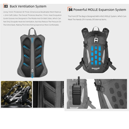 Rhinowalk Motorcycle Backpack for Men Women Helmet Bag Reflective Water Resistant for Motorcycle, Hiking