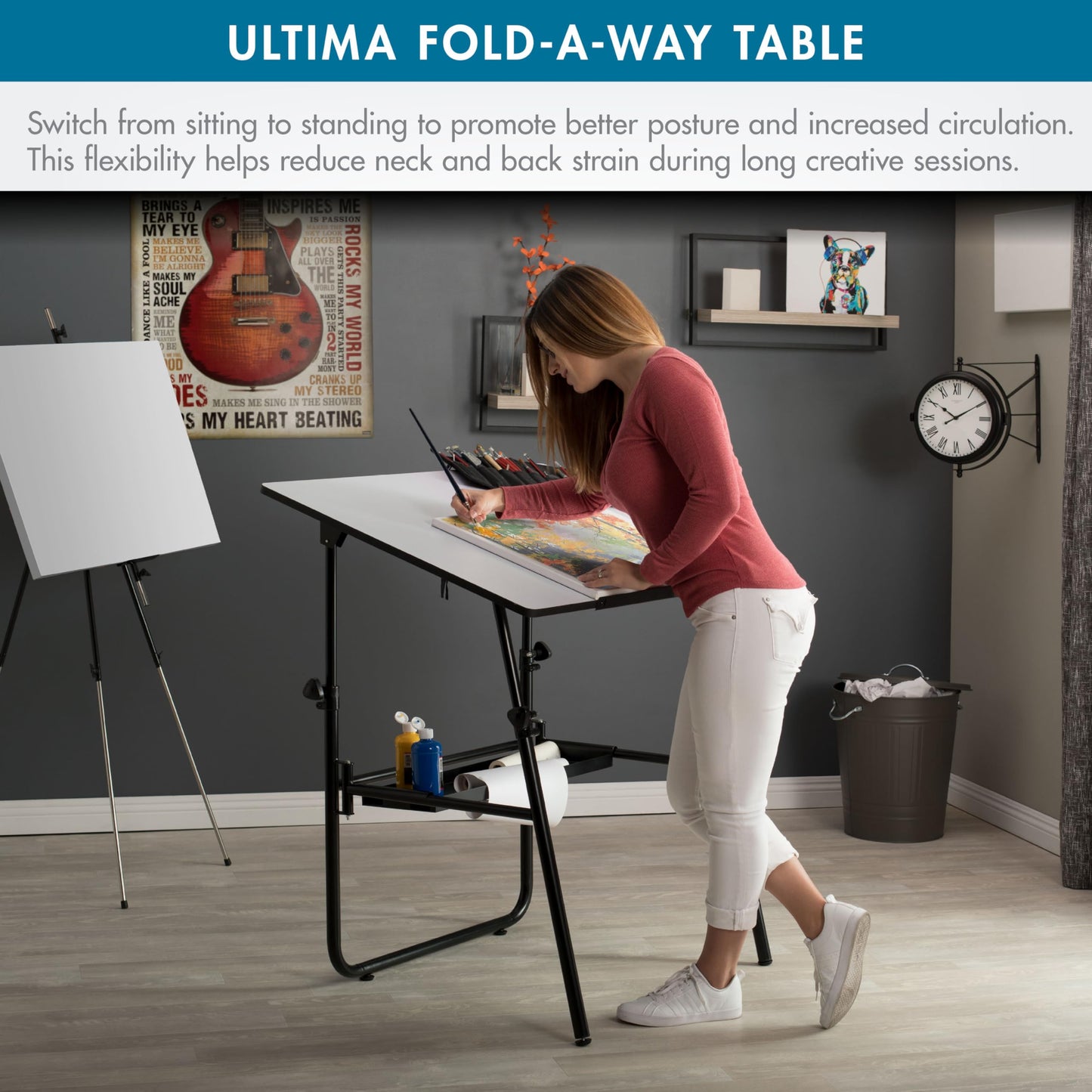 Studio Designs 19652 Ultima Fold A Way Table, Black