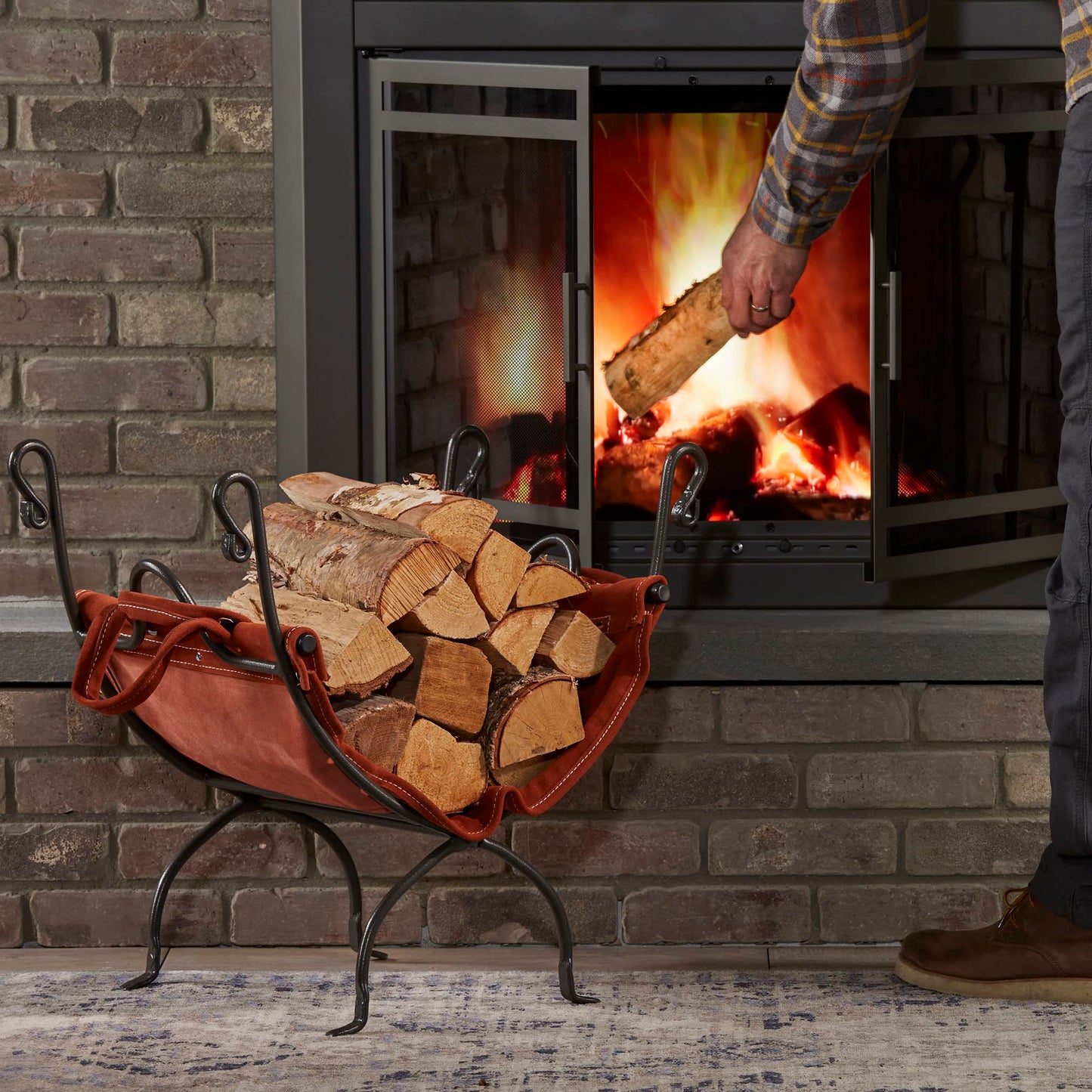 UniFlame Olde World Iron Firewood Log Holder (W-1196)