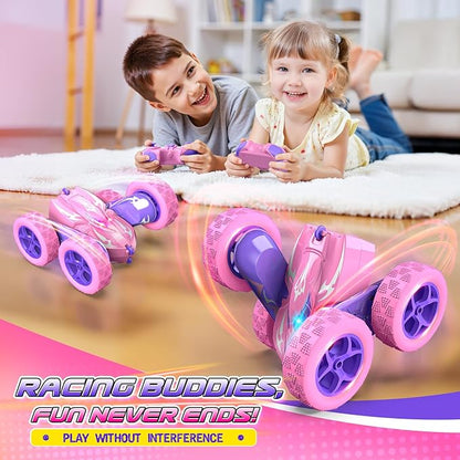 Remote Control Car 4WD 2.4GHz Fast RC Cars with Wheel Lights Toys for Age 3-12 Birthday Gifts Christmas Toys for 3-12 Year Olds Type-C Charging Rechargeable