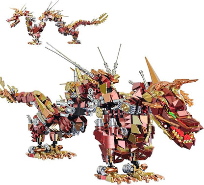 Mechanical Dragon Building Set for AdultsAnimal Dragon Model for Home DecorConstruction Building Block ToyCreative Gift for Teens 14+