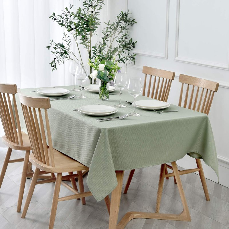 maxmill Jacquard Square Tablecloth Stain Resistant Spillproof Wrinkle Free Washable Soft Table Cloth, Decorative Fabric Table Cover for Dining Room, Indoor and Outdoor Use, 52 x 52 Inch Sage Green