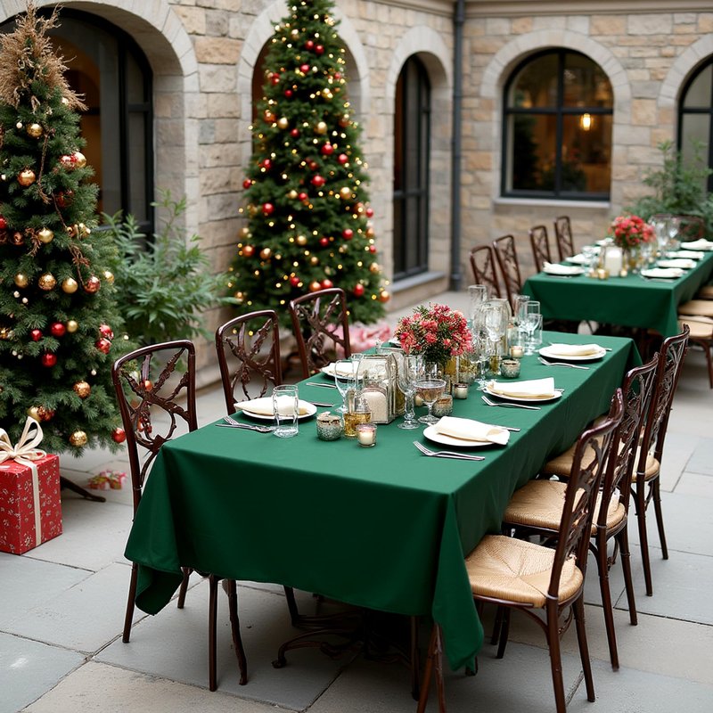 sancua Tablecloths for 6 Foot Rectangle Tables, 6 Pack - Washable Polyester Fabric Table Cloth for Chirstmas Party, Birthday, Banquet Reception, 54x108 Inch Hunter Green