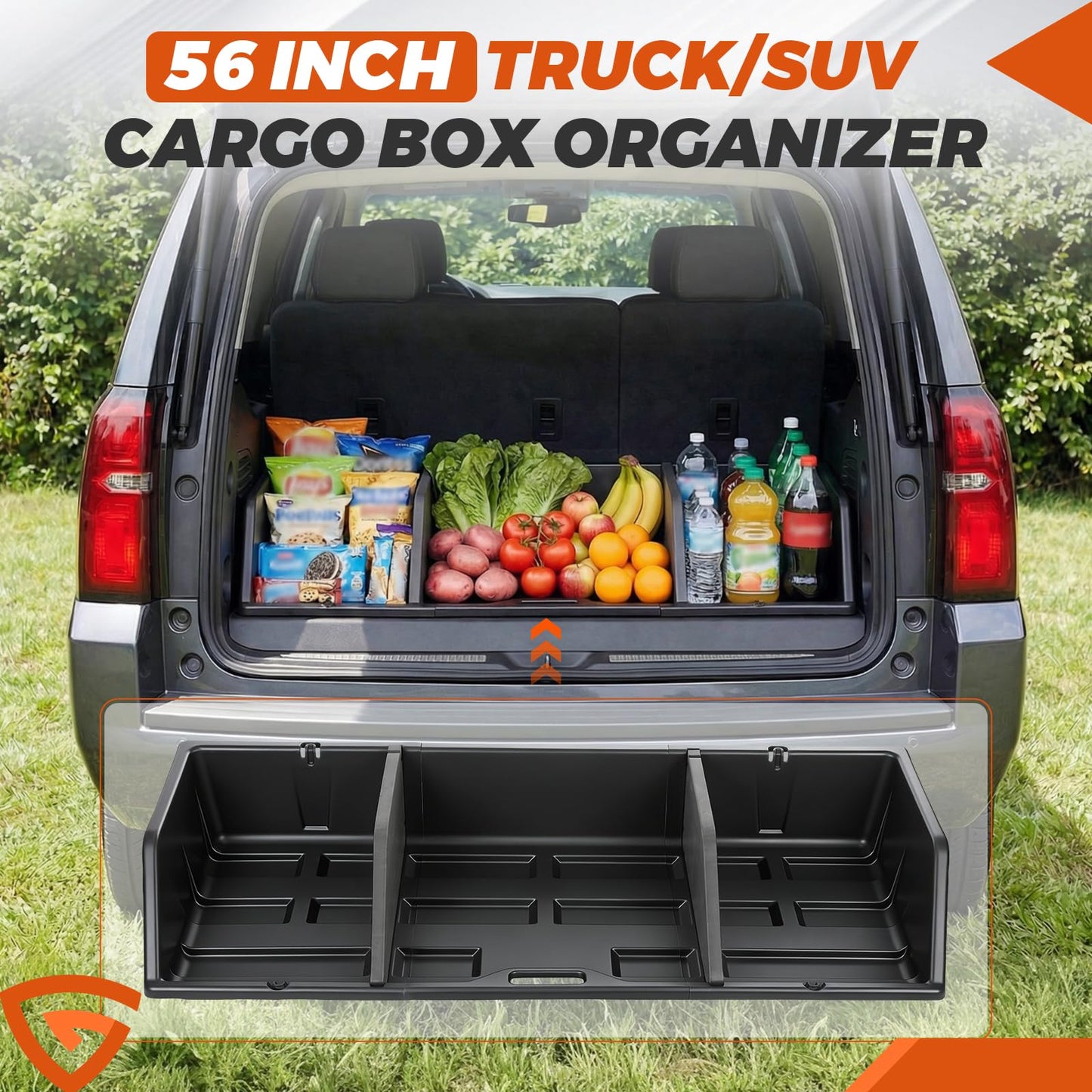 GEARLAST 56 inch Truck Bed Cargo Box, Truck Bed Organizers and Storage,Truck Bed Storage System with Isolation Netting and Tarpaulin, Tailgate-slide Design for Effortless Loading/Unloading
