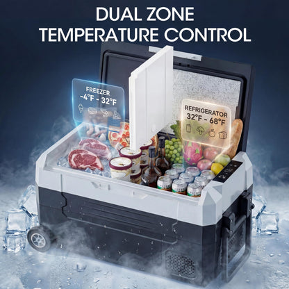 Manastin 12 Volt Refrigerator, 37QT Electric Cooler, Electric Cooler APP Control, Portable Freezer 12V/24V DC 100-240V AC, Car Fridge -4℉~68℉, 12V Cooler for Travel, Camping, Boat
