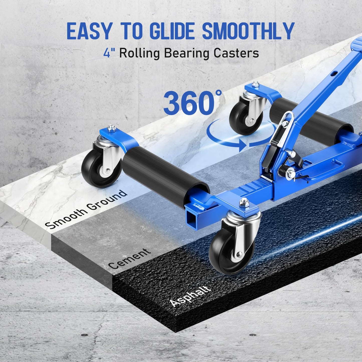 Car Dolly Set of 4, 6000 LBS Capacity Car Wheel Dolly with Tire Jack, Car Dollies for Vehicle Positioning & Auto Repair Moving