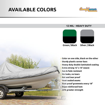 COMFITWEAR Super Heavy Duty Tarp Cover Reinforced Grommet Multi-Purpose Pool Cover Boat Tarp Camping Tarp UV Resistant Waterproof Tarpaulin Canopy Tent Waterproof Tarp Cover (Black-Silver, 25' X 40')