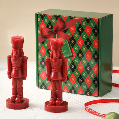 Nutcracker Candle,Nutcracker Soldier Pillar Candles,Gifts for Boys Girls,Women,Nucracker Decor Unscented Candle,Soy Wax,Christmas Holiday Home Decor,2 Pcs