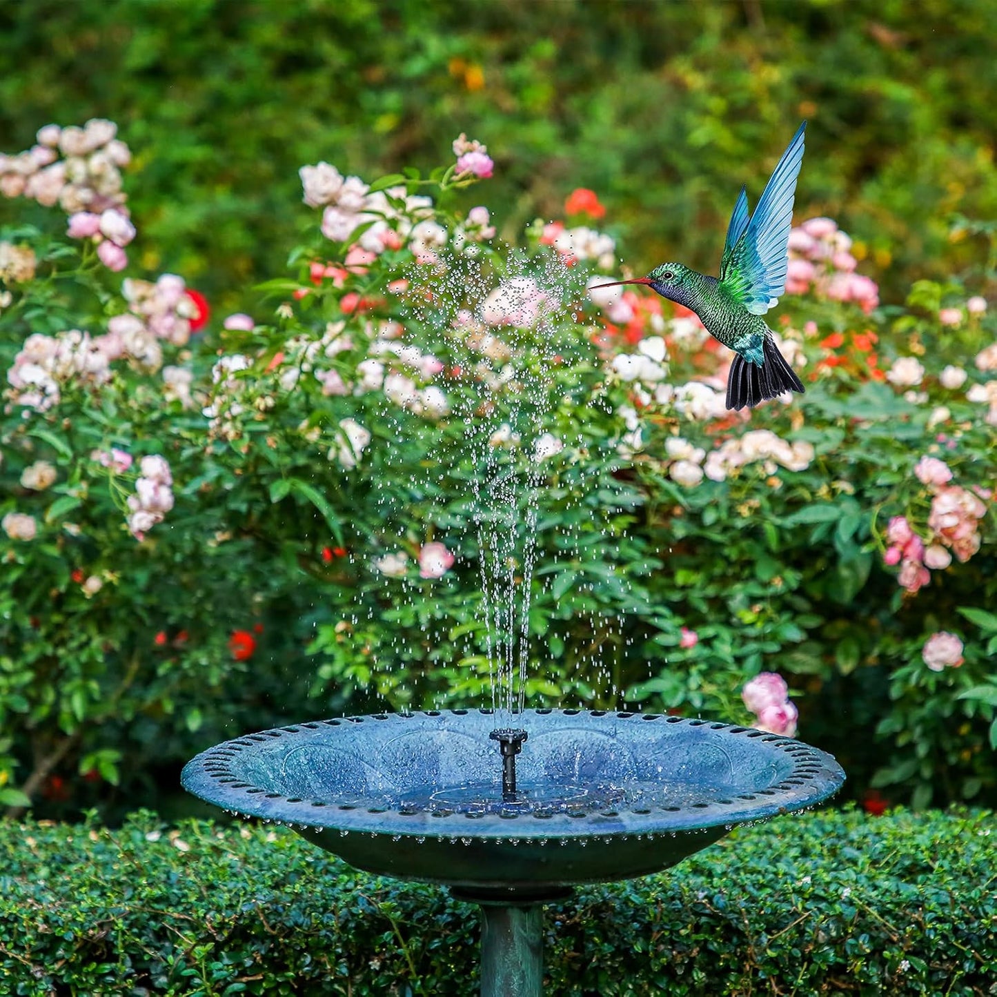 AISITIN Solar Garden Fountain - 3.5W Floating Pump with 6 Nozzles for Bird Bath & Aquarium (1 Piece)