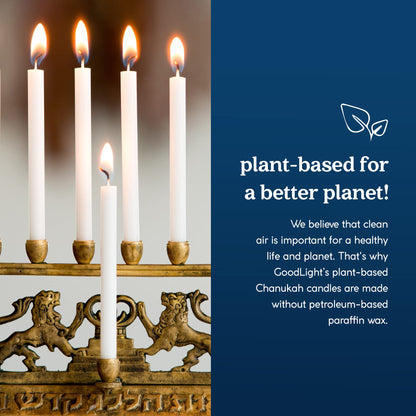 GoodLight Hanukkah (Chanukah) Candles | 45 Minute Burn Time | Dripless Paraffin Free Menorah Candles (45 Count)