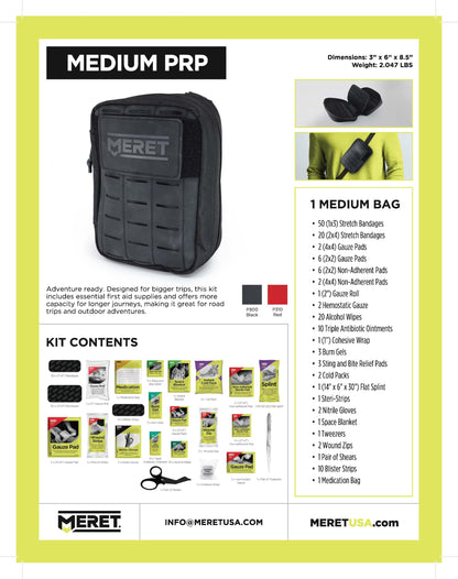 MERET Personal Response Pack | Bag with Modular Organizer, MOLLE Panel, Durable Material, Travel, Hiking, Camping, Preparedness | Medium, Black | Empty Bag