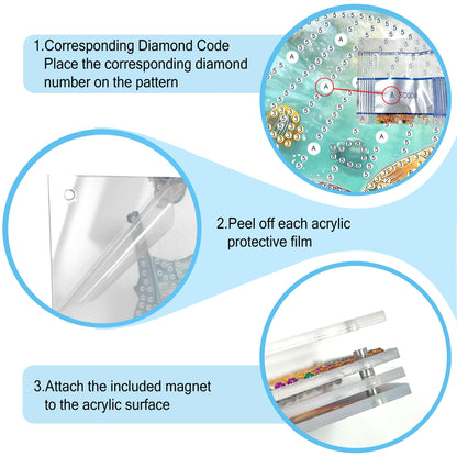 SKRYUIE DIY Acrylayers Diamond Art Kits for Adults, Dwarf Multi-Layer Acrylic Diamond Painting Kits, 4-Layered Magnetic Stand-Up Tabletop Decor, Unique Multi-Dimensional Craft Gift 4x6 Inch A7