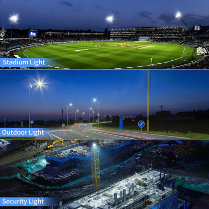 ISUERFY 300W LED Flood Light Outdoor with Plug, 36000LM Ultra Brighter Security Light, IP66 Waterproof Exterior Plug in Floodlight, 5000K Daylight White for Lawn Yard Garden Stadium(2 Pack)