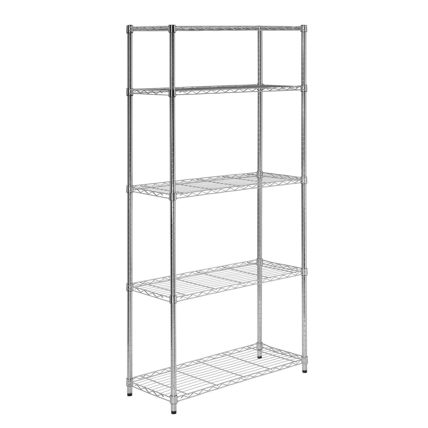 Honey-Can-Do 5-Tier Heavy Duty Shelving Unit Bundle with Caster Wheels (4-Inch) | Storage Solutions for Kitchen & Garage