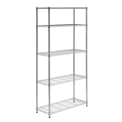Honey-Can-Do 5-Tier Heavy Duty Shelving Unit Bundle with Caster Wheels (4-Inch) | Storage Solutions for Kitchen & Garage