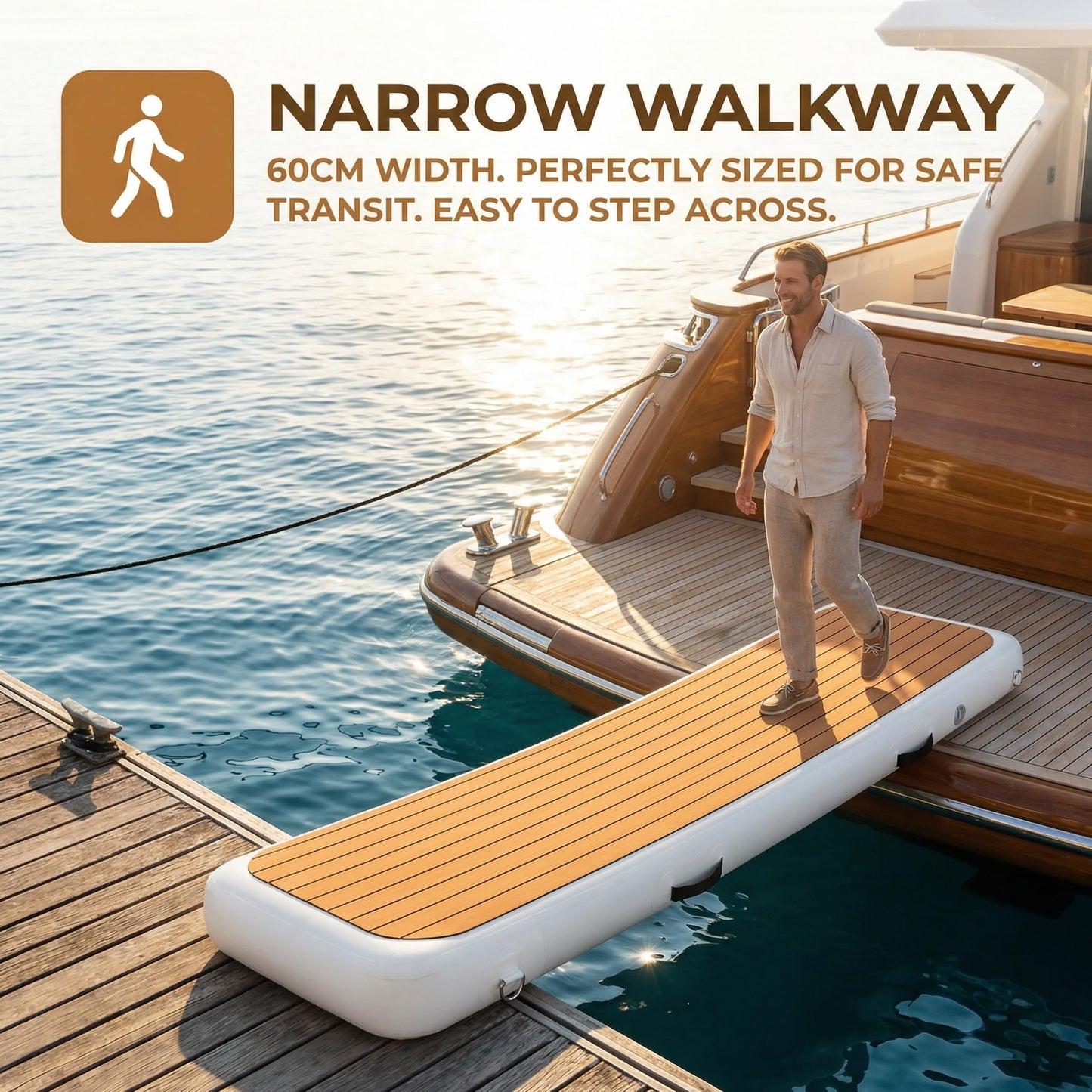 AIRMAT FACTORY Inflatable Gangway for Boats and Yachts, Durable, Quick - Inflating, Non-Slip Surface, Portable Inflatable Floating Dock Ramp, Easy Setup for Marine Use