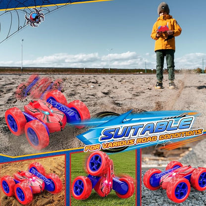 Remote Control CarRC Cars Boys Toys for 3 4 5 6 7 8 9 10 11 12 Year Old Boy Double Sided 360°Flip 4WD Rechargeable Drift RC Race Car Birthday Gifts Easter Basket Stuffers for Kids Age 3-12