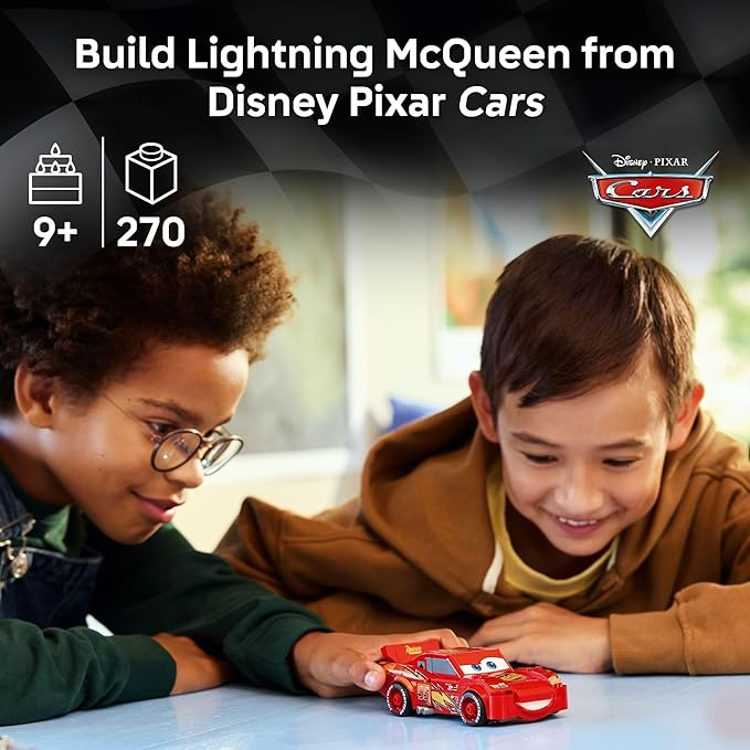 LEGO Speed Champions Lightning McQueen Toy - Disney Pixar Cars Building Blocks for Kids Boys &amp Girls Ages 9+ - Pretend Play Race Car &amp Bedroom Shelf Display - 77255