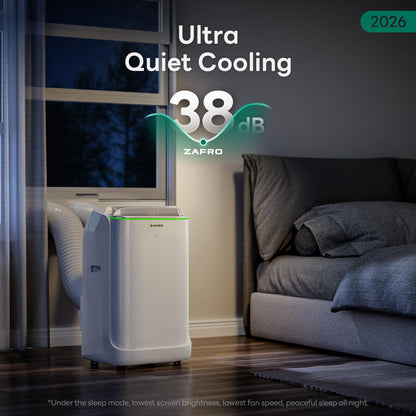 ZAFRO Smart Inverter Portable Air Conditioners, 16000 BTU (12000 BTU SACC) Dual Hose Portable AC Unit with Energy Saving/Ultra Quiet(38dB Upgraded)/Drainage-free Cool/APP/Remote for Multi-Scenario Use