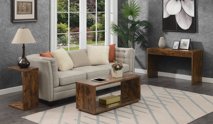 Convenience Concepts Northfield Admiral C Shaped End Table 18" - Contemporary Modern C Shaped Side Table, Minimalist Couch Sliding End Table for Living Room, Barnwood