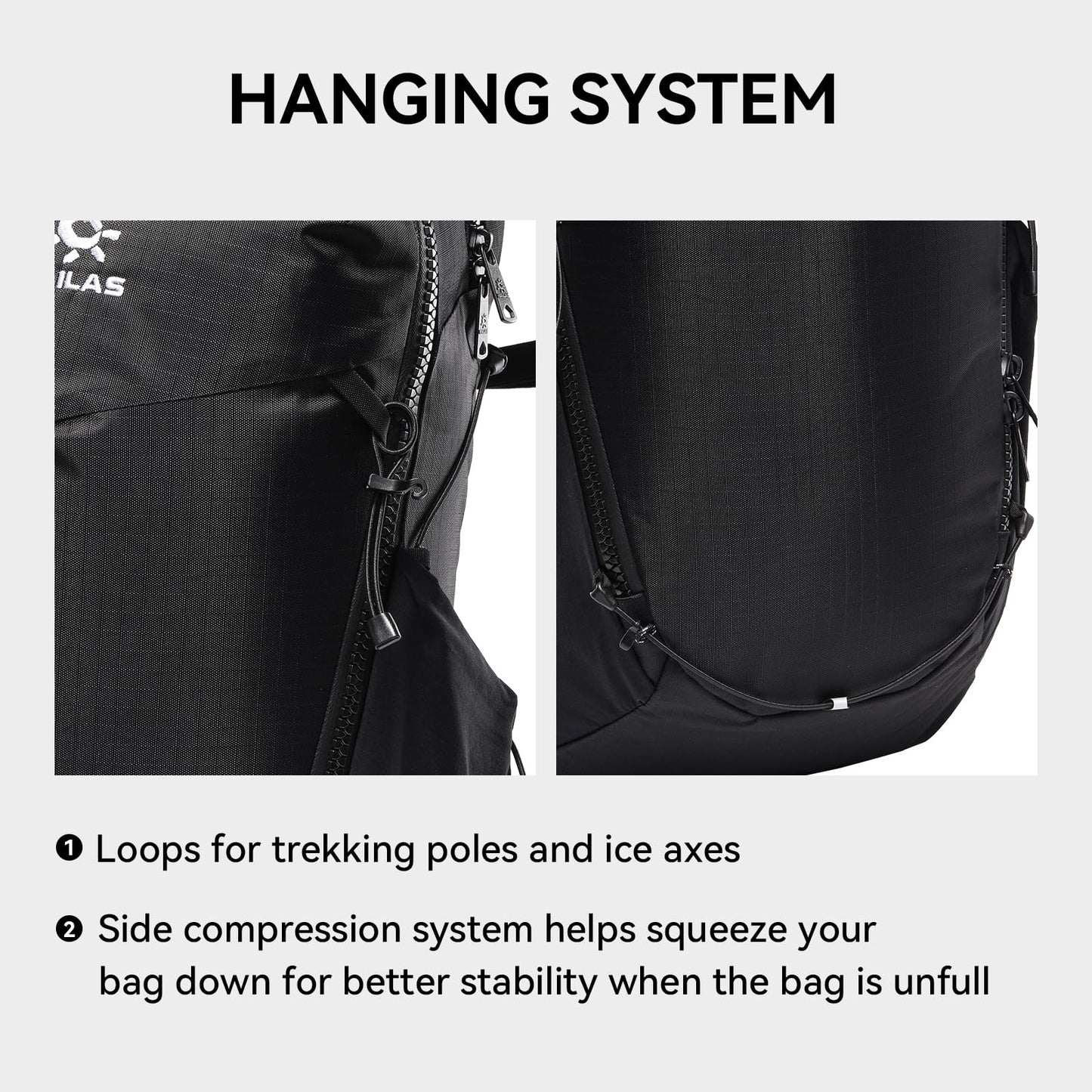 KAILAS Far Mountain16L Lightweight Hiking Backpack Trekking Daypack Small Backpacks Traveling Camping Silent Black