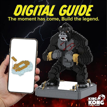 King Kong Building Set (2310 PCS) – Mini Kong Action Figure from Skull Island – Nano Brick Gorilla Construction Kit for Kids 15+ Adults Collectors – Movie Display Toy Gift