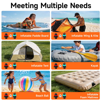 Calmara B1 Electric Paddle Board Pump,Rechargeable 10000mAh Cordless/12V DC 22 PSI High Pressure SUP Pump,Inflation & Deflation,Auto-Off for Stand Up Surfing Kite,Tent,Boat Gift for Men