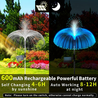 Axafnev Solar Garden Lights - 3 Pack Color Changing Jellyfish Design, Waterproof, 1 Size, Model JT00066GYUS