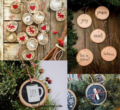 50Pcs Wood Slices 2.4"-2.8" Unfinished Wood Rounds with Pre-drilled Hole and 66Feet Twine String, Natural Wood for Crafts for Home Decor Painting DIY Christmas Ornaments Party Wedding Decor