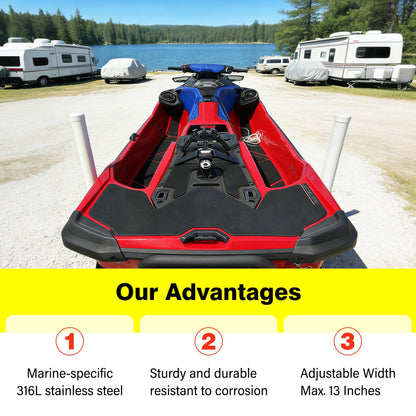 Boat Trailer Guide-ons-60,2*316L Stainless Steel Trailer Post Guide on,2*UPVC Tube Trailer Guide Bars,mounting Hardware Included,for Fishing Boats,Kayaks,Canoes,ski Boats and More