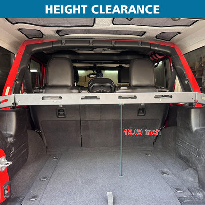 SUNPIE Rear Trunk Cargo Basket for Jeep Wrangler 2007-2025 JKU JLU 4 Doors, Hardtop Storage Rack & Camping Table | Heavy-Duty Organizer for Gear, Tools, Off-Road Accessories