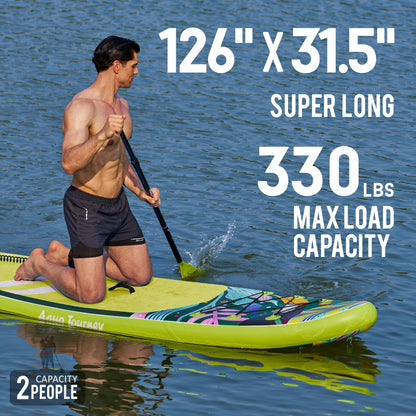 Aquajourney Inflatable Stand Up Paddle Board 10'6", Lightweight & Stable with 3-Fin Maneuverability, Complete Paddleboard Accessories for Adults & Youth, Ideal Outdoor Gift