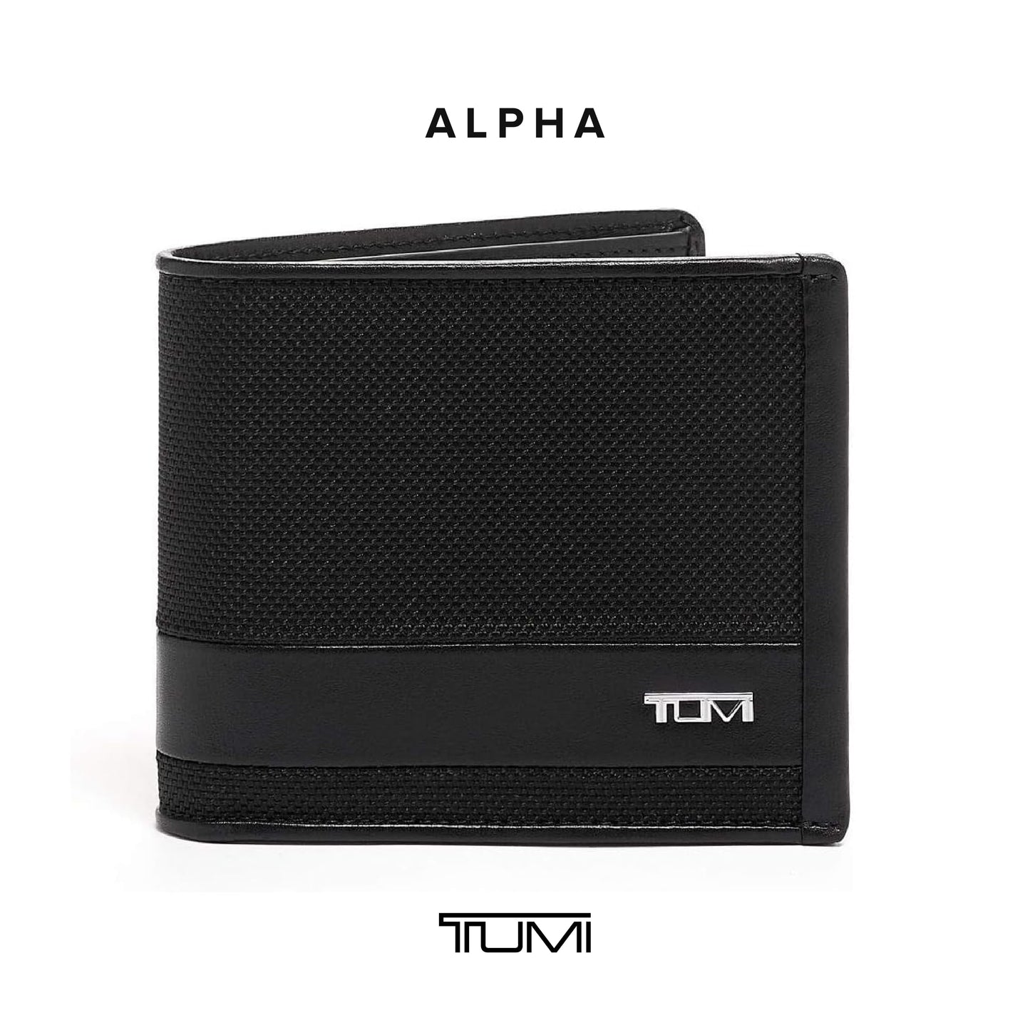 TUMI - Alpha Global Center Flip Passcase - Wallets for Men - Organized Bill Compartment & Hidden Pocket - 3.8" X 4.8" X 1.0" - Black